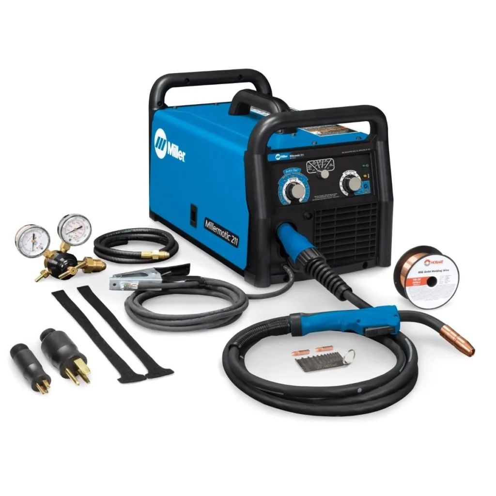 Miller 907614 Millermatic 211 Auto-Set MIG Welder (120V/240V) — example equipment relevant to MIG vs TIG vs Stick welding