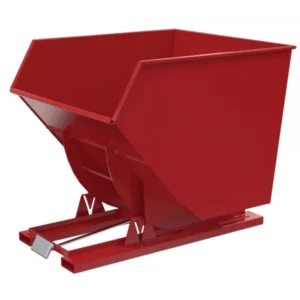 Vestil D-350-HD-SR Heavy Duty Self-Dumping Steel Hopper (6000lb, 3.5 Cu. Yd., Red)