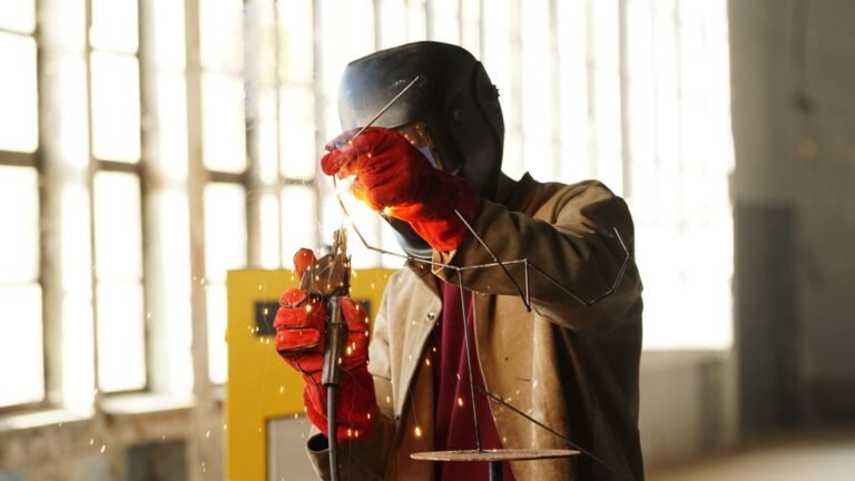 Metal fabrication tools used by a professional welder